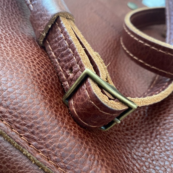 Portland nutmeg Leather mini crossbody Tote - Picture 13 of 13